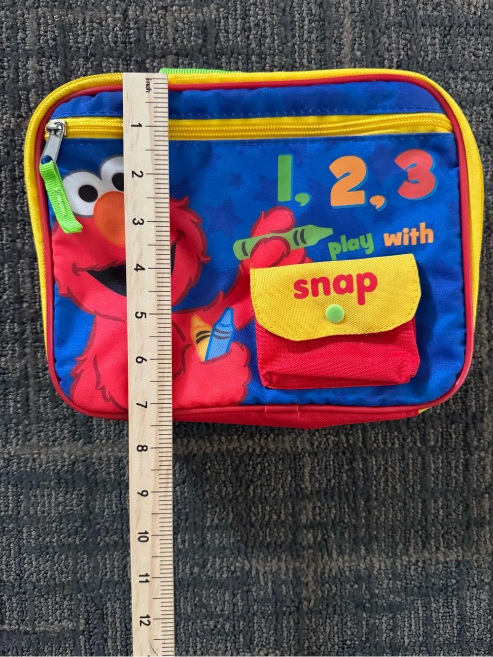 Sesame Street Elmo 1 2 3 Insulated Lunch Box School Cooler Bag Red Blue Kids O/S